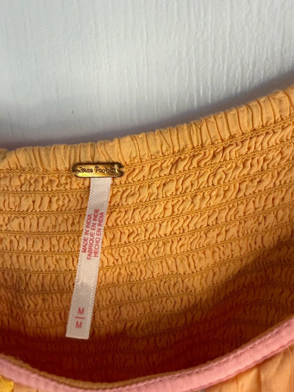Free People Alana Babydoll Dress- Mini- Yellow/Orange-Embroidered-M-MSRP  $128 - Picture 8 of 16